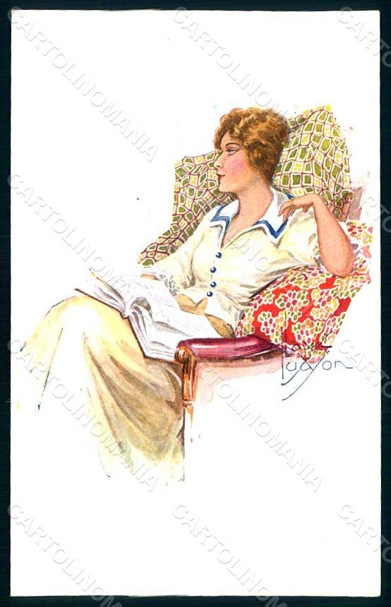 Artist Signed Law Ludson Glamour Fashion Lady Mode serie 66-5 postcard HR1643 – fronte