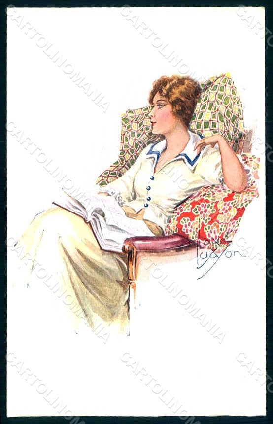 Artist Signed Law Ludson Glamour Fashion Lady Mode serie 66-5 postcard HR1645 – fronte