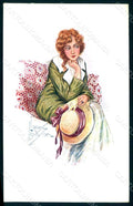 Artist Signed Law Ludson Glamour Fashion Lady Mode serie 66- 3 postcard HR1648 – fronte