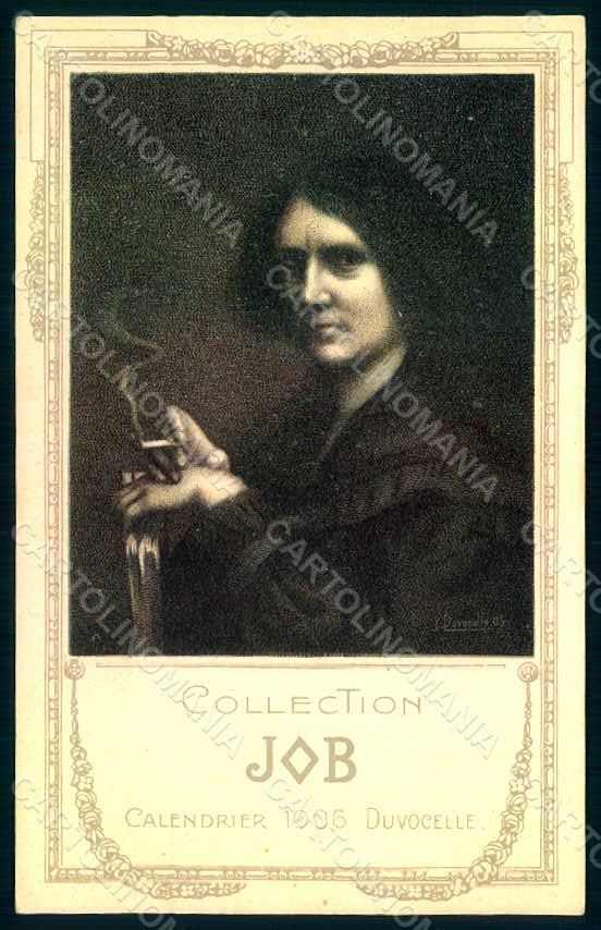 Artist Signed Duvocelle Lady Smoking Collection Job Calendrier 1906 pc HR1665 – fronte