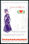 Artist Signed L.F Lady Art Nouveau Music Sheet Alletter 1012 WRINKLES pc HR1688 – fronte
