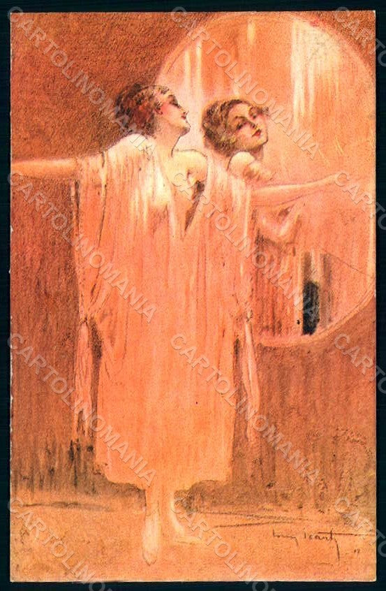 Artist Signed Icart L. Risque Lady Eternel Feminin serie 48 postcard HR1693 – fronte