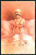 Artist Signed Icart L. Risque Lady Eternel Feminin serie 48 postcard HR1694 – fronte