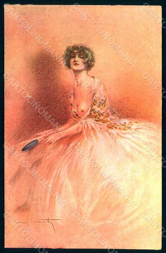 Artist Signed Icart L. Risque Lady Eternel Feminin serie 48 postcard HR1695 – fronte