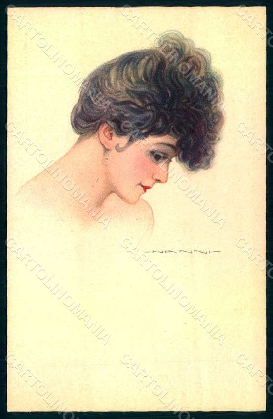 Artist Signed Nanni Glamour Fashion Lady Mode serie 308-6 postcard HR1710 – fronte