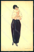 Artist Signed Nanni Glamour Fashion Lady Mode serie 340-6 postcard HR1713 – fronte