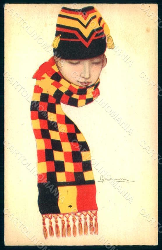 Artist Signed Nanni Lady Propaganda WW1 Belgian Flag serie 204-3 postcard HR1719 – fronte