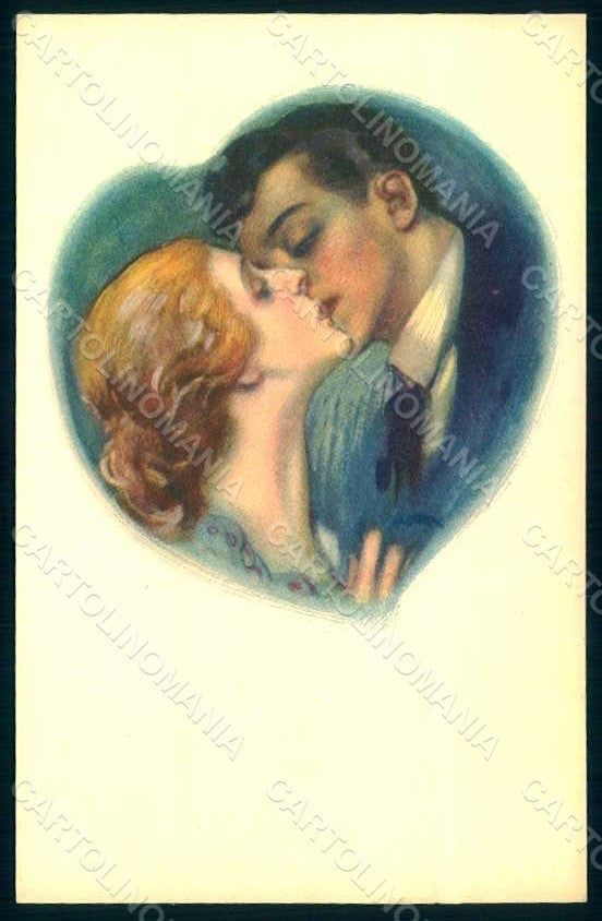 Artist Signed Metlicovitz Lady Romantic Couple serie 103-2 postcard HR1723 – fronte
