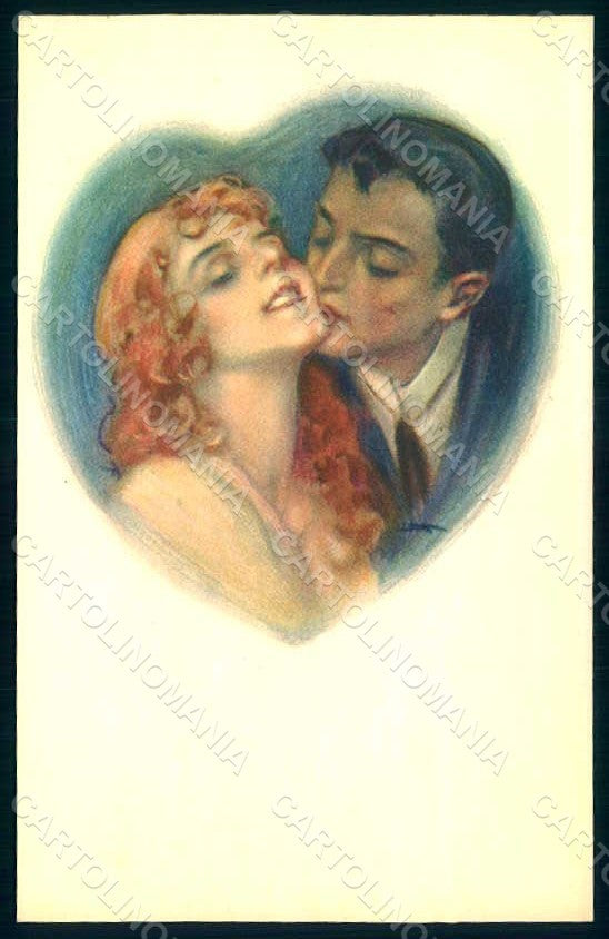 Artist Signed Metlicovitz Lady Romantic Couple serie 103-3 postcard HR1724 – fronte