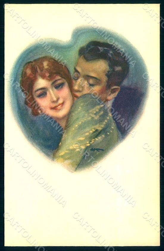 Artist Signed Metlicovitz Lady Romantic Couple serie 103-4 postcard HR1725 – fronte