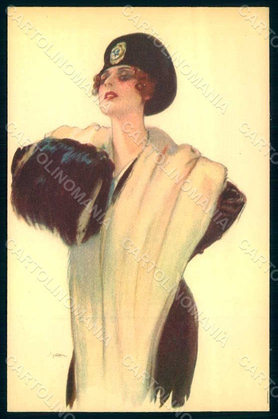 Artist Signed Metlicovitz Glamour Fashion Lady Mode serie 81-4 postcard HR1738 – fronte