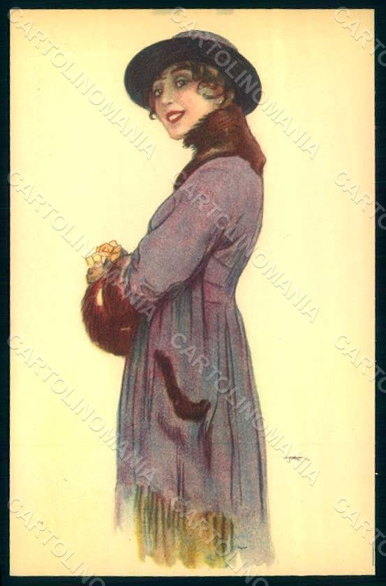 Artist Signed Metlicovitz Glamour Fashion Lady Mode serie 81-5 postcard HR1739 – fronte