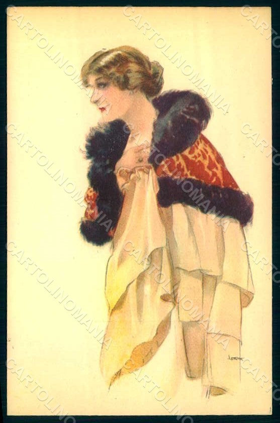 Artist Signed Metlicovitz Glamour Fashion Lady Mode serie 81-6 postcard HR1740 – fronte