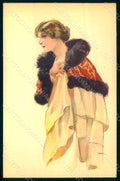 Artist Signed Metlicovitz Glamour Fashion Lady Mode serie 81-6 postcard HR1740 – fronte