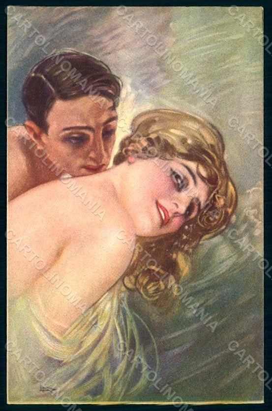 Artist Signed Metlicovitz Lady Romantic Couple serie 244-6 postcard HR1743 – fronte