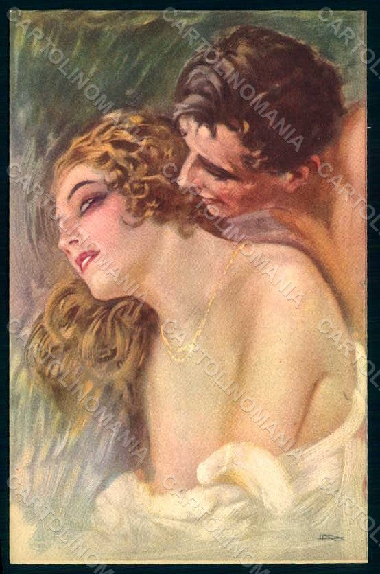 Artist Signed Metlicovitz Lady Romantic Couple serie 244-4 postcard HR1745 – fronte