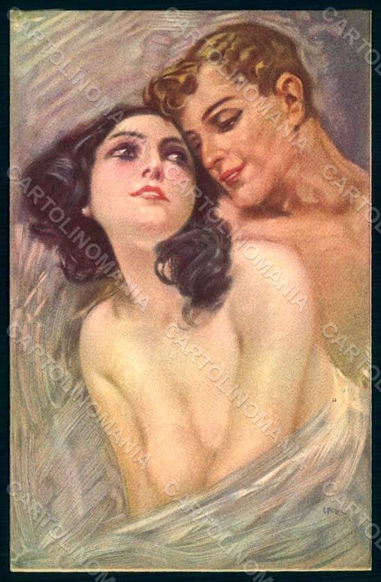 Artist Signed Metlicovitz Lady Romantic Couple serie 244-5 postcard HR1746 – fronte