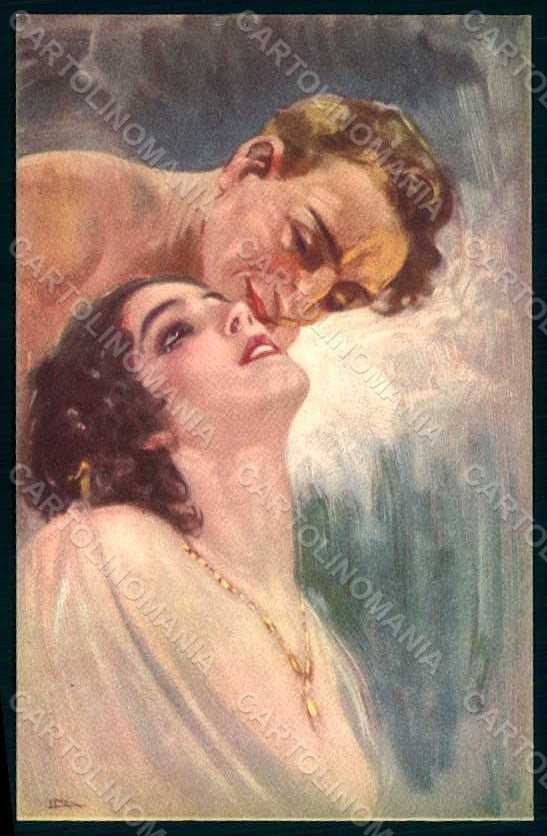Artist Signed Metlicovitz Lady Romantic Couple serie 244-3 postcard HR1747 – fronte