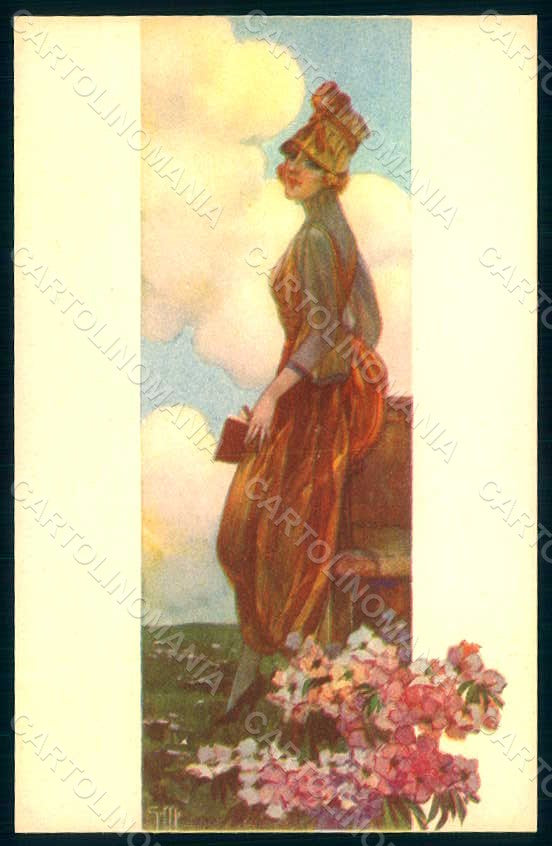 Artist Signed Malugani Glamour Fashion Lady Mode serie 76-4 postcard HR1753 – fronte