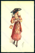 Artist Signed Cenni E. Glamour Fashion Lady Mode serie 927-6  postcard HR1761 – fronte