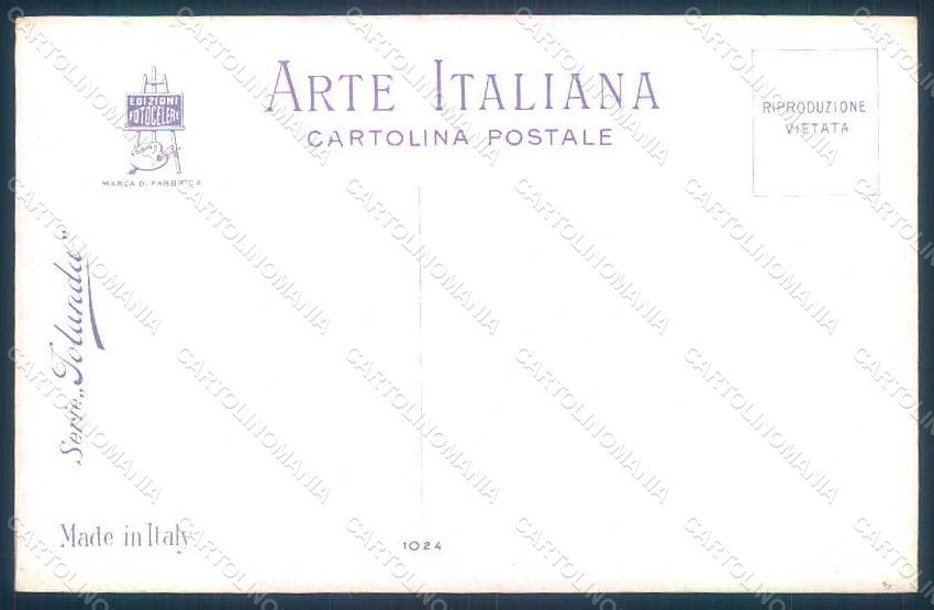 Artist Signed Marchisio Lady Romantic Couple serie 1024 postcard HR1765 – retro