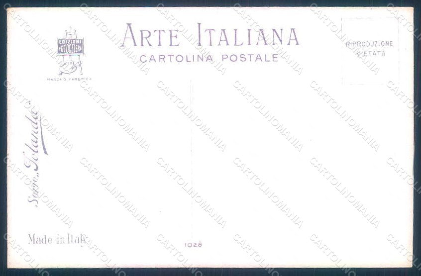 Artist Signed Marchisio Lady Romantic Couple Moon serie 1028 postcard HR1766 – retro