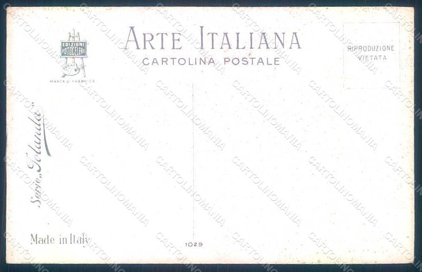 Artist Signed Marchisio Lady Romantic Couple Moon serie 1029 postcard HR1767 – retro