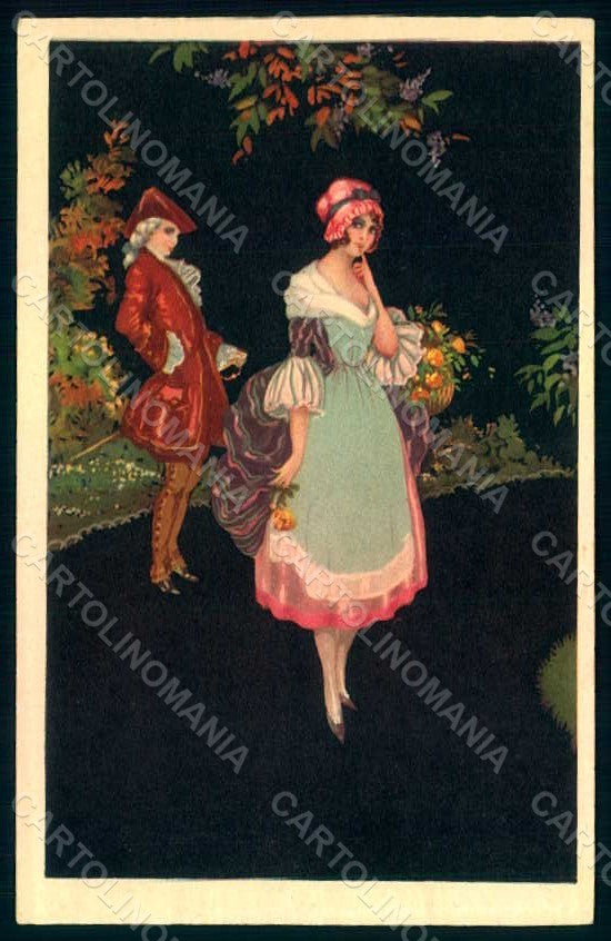 Artist Signed Properzi Lady Romantic Couple Degami 1011  postcard HR1795 – fronte