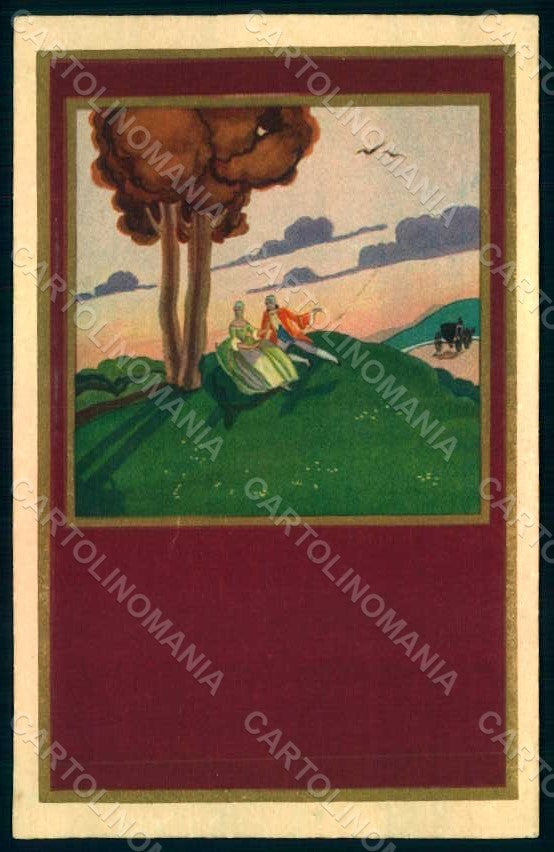 Artist Signed Riccio L Lady Romantic Couple Degami 1064 WRINKLES postcard HR1796 – fronte