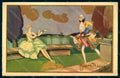 Artist Signed Lady Romantic Couple Art Deco Degami 3518 ABRADED postcard HR1797 – fronte