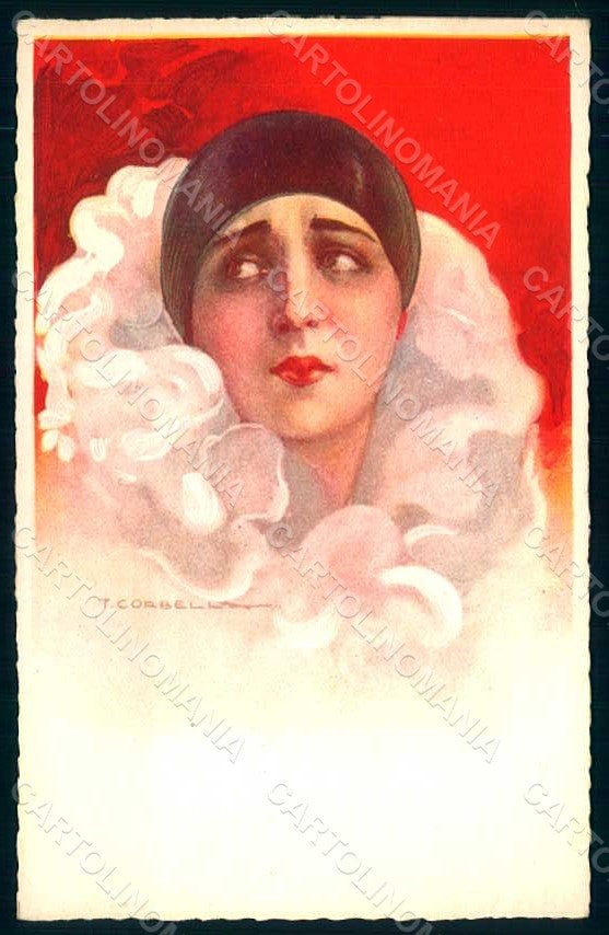 Artist Signed Corbella Pierrot Italian Art Deco Degami 743 postcard HR1802 – fronte