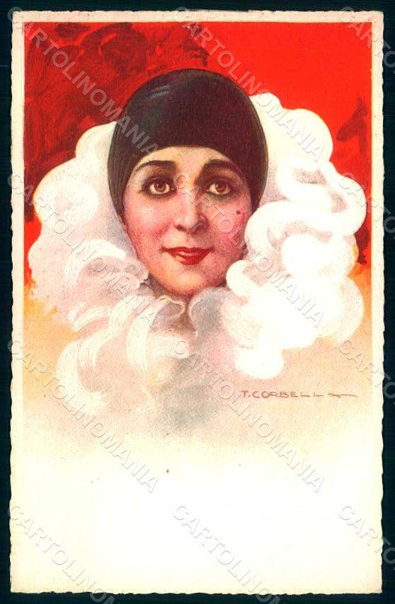 Artist Signed Corbella Pierrot Italian Art Deco Degami 743 postcard HR1803 – fronte