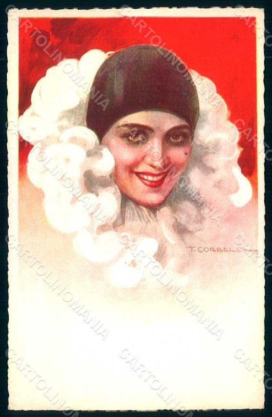 Artist Signed Corbella Pierrot Italian Art Deco Degami 743 postcard HR1804 – fronte