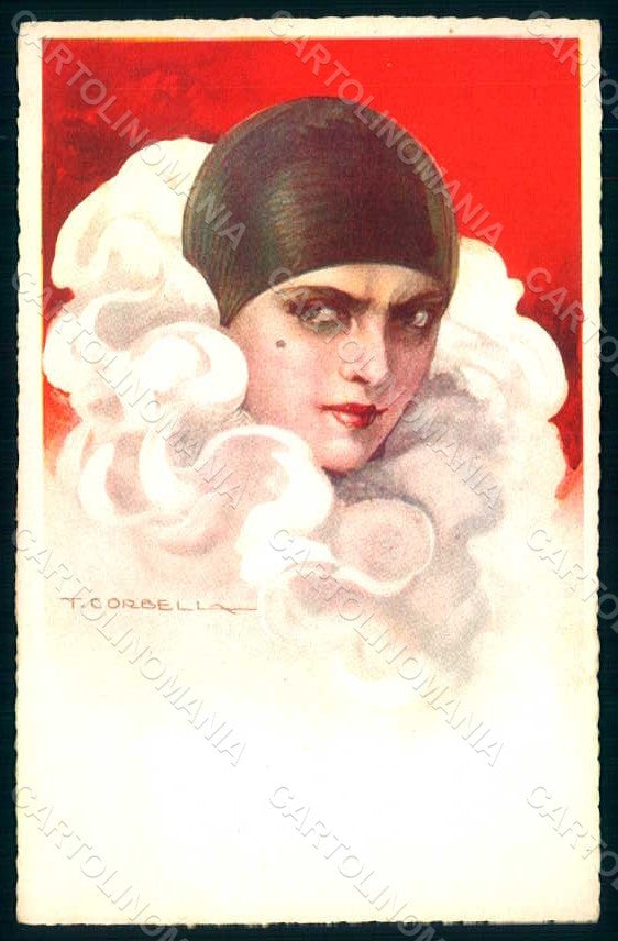 Artist Signed Corbella Pierrot Italian Art Deco Degami 743 postcard HR1805 – fronte