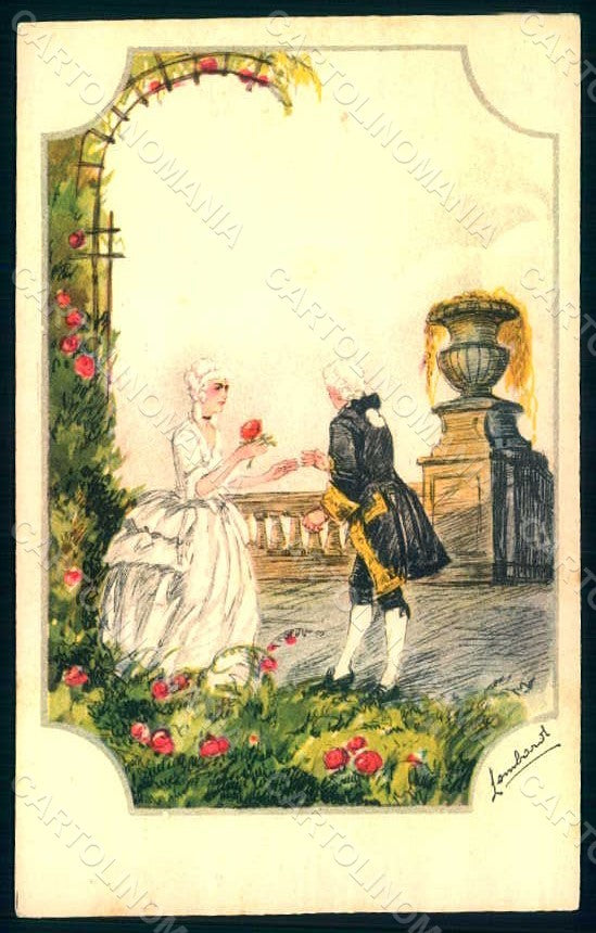 Artist Signed LombardLady Romantic Couple serie 2133 postcard HR1822 – fronte