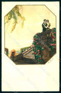 Artist Signed Ambart Lady Romantic Couple serie 2552-4 postcard HR1824 – fronte