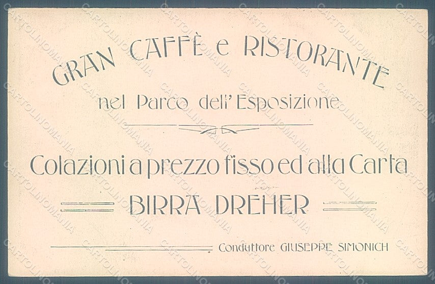 Italy Venezia Expo Caffè Restaurant Birra Dreher postcard HR1920 – retro