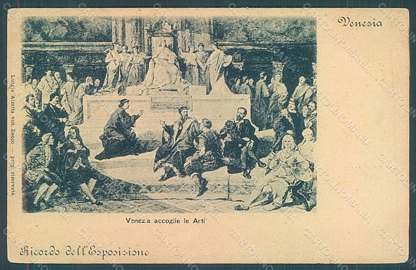 Italy Venezia Expo Allegoria Arti ABRADED postcard HR1922 – fronte