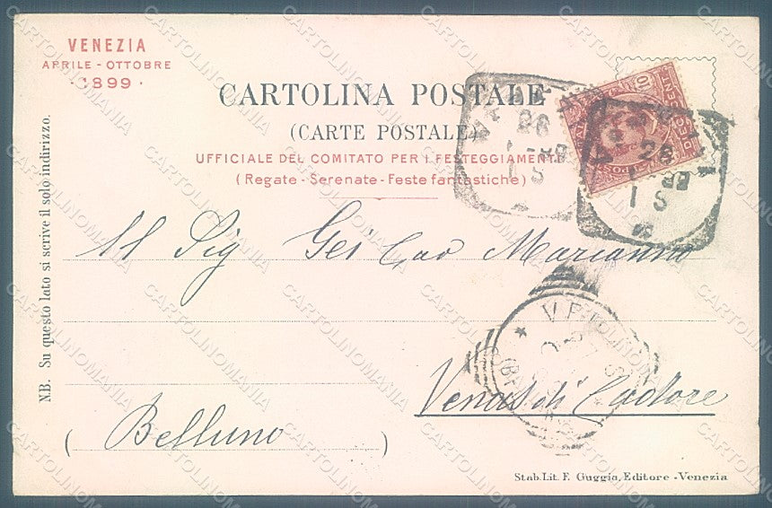 Artist Signed Paggiaro Lady Art Nouveau Italy Venezia Expo 1899 postcard HR1926 – retro