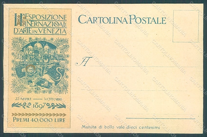 Artist Signed Sezanne A. Venezia Expo 1897 Aprile Ottobre Lion postcard HR1927 – fronte