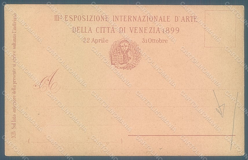 Italy Venezia III Expo 1899 on. Baccelli CORNER CREASED postcard HR1930 – retro