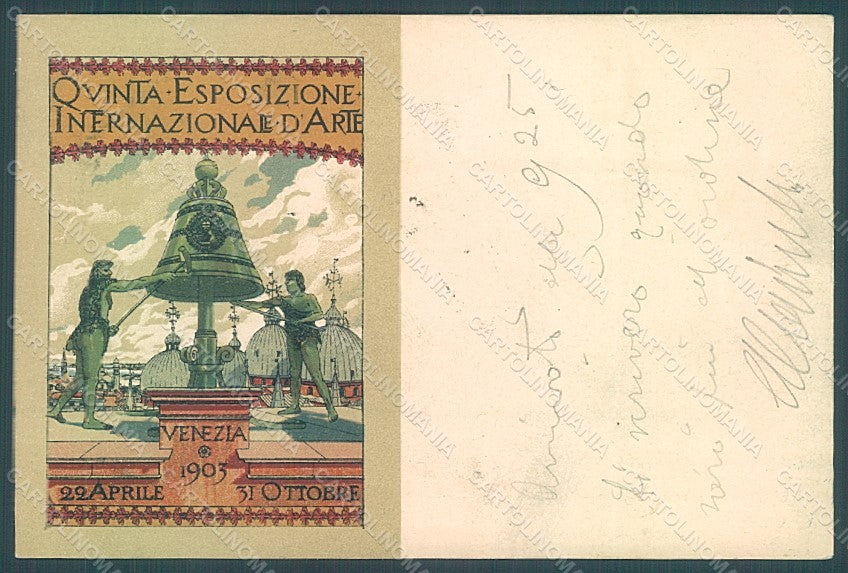 Artist Signed Sezanne A. Venezia V Expo 1903 Arte CORNER CREASED pc HR1940 – fronte
