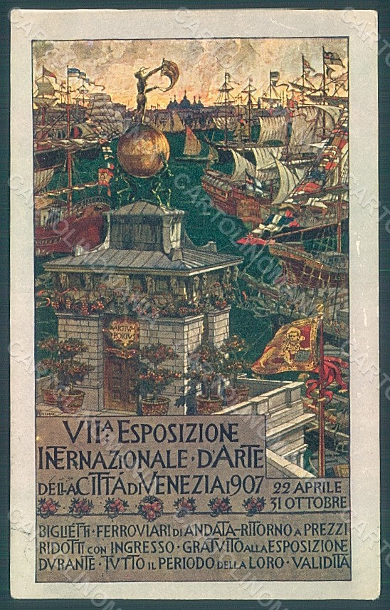 Artist Signed Sezanne A. Venezia VII Expo 1907 WRINKLES postcard HR1954 – fronte
