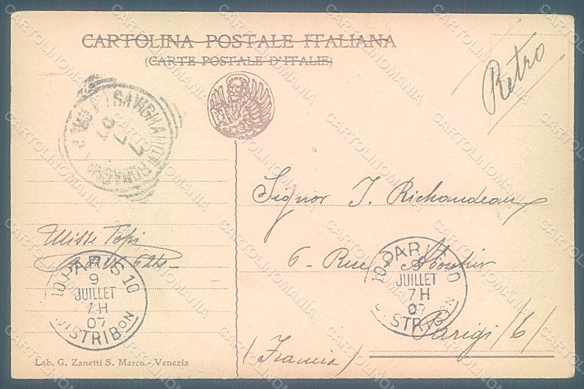 Artist Signed Topi U. Venezia VII Expo 1907 Esposizione Arte postcard HR1957 – retro