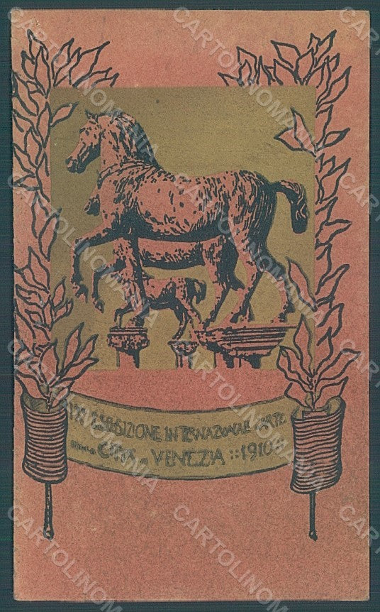 Italy Venezia IX Expo 1910 Esposizione Arte Horse postcard HR1963 – fronte