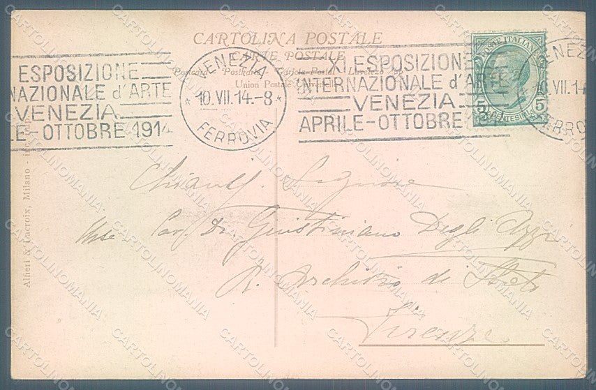 Artist Signed Sezanne Venezia XI Expo 1914 Esposizione Arte postcard HR1969 – retro