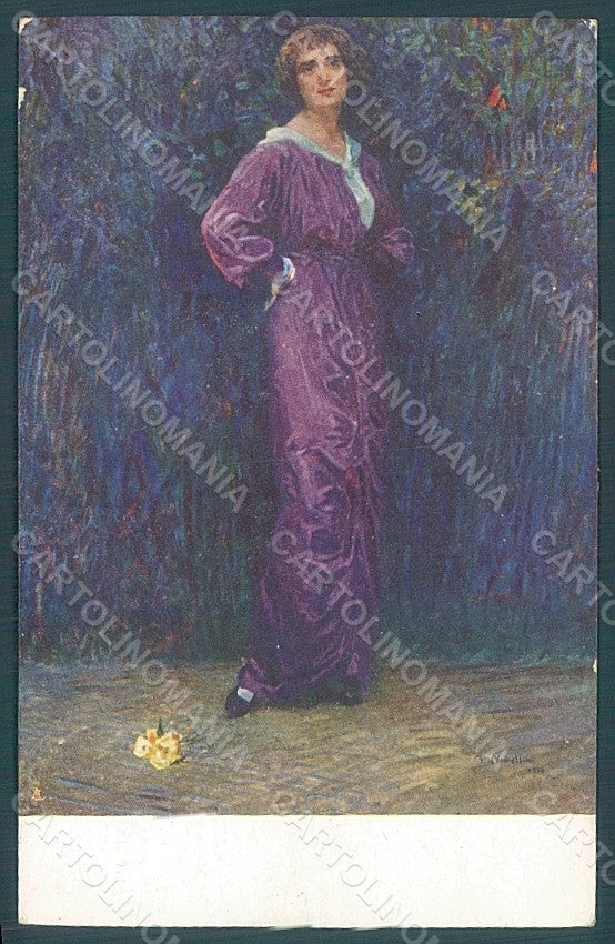 Artist Signed Novellini Lady Venezia XI Expo 1914 Esposizione Arte pc HR1971 – fronte
