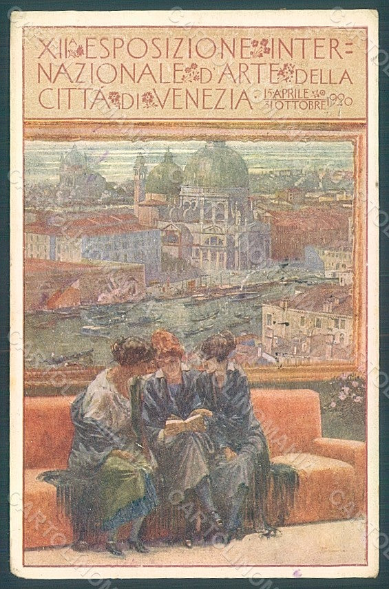 Artist Signed Sezanne Lady Venezia XII Expo 1920 Esposizione Arte pc HR1972 – fronte