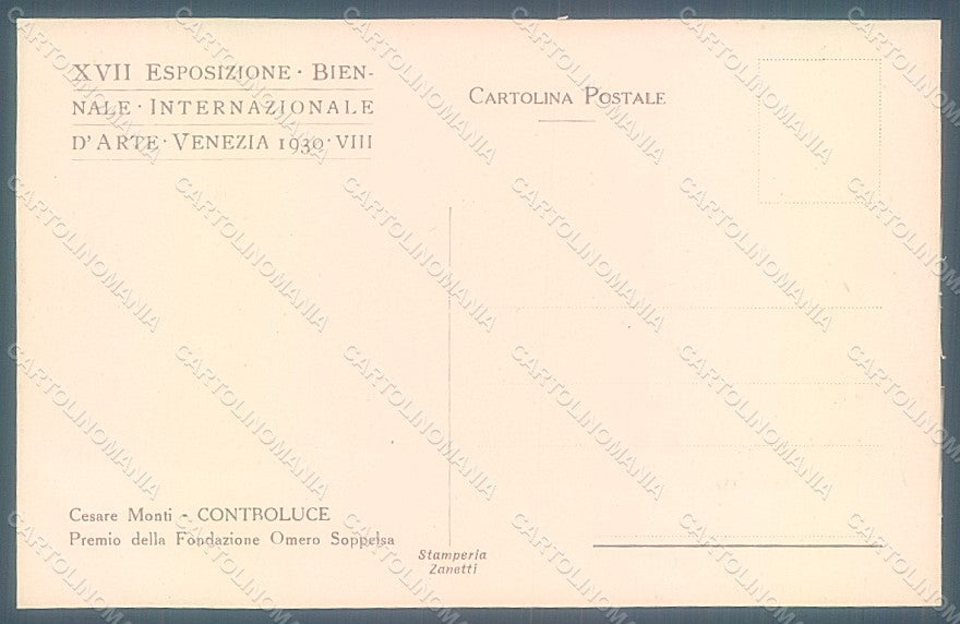 Artist Signed Monti C. Venezia XVII Expo 1930 Esposizione Arte postcard HR1976 – retro