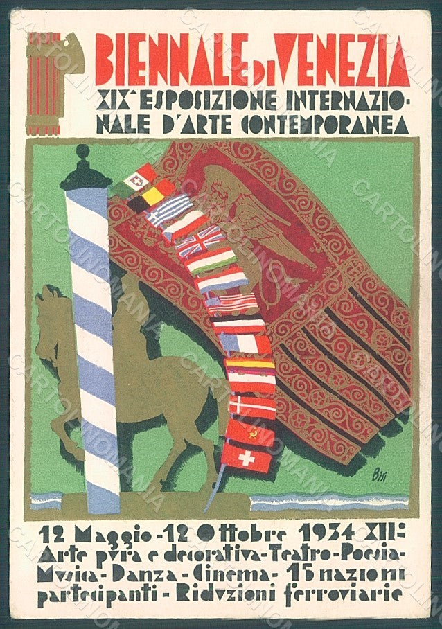 Artist Signed Bisi Venezia XIX Expo 1934 Esposizione Arte Fascismo FG pc HR1977 – fronte